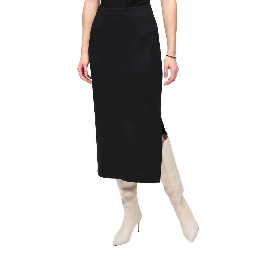 NEW JOSEPH RIBKOFF sweater knit midi skirt in black